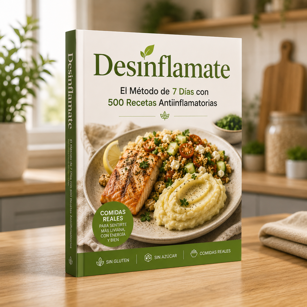 Desinflamate: El Método de 7 Días con 500 Recetas + 5 BONOS DE REGALO 🎁