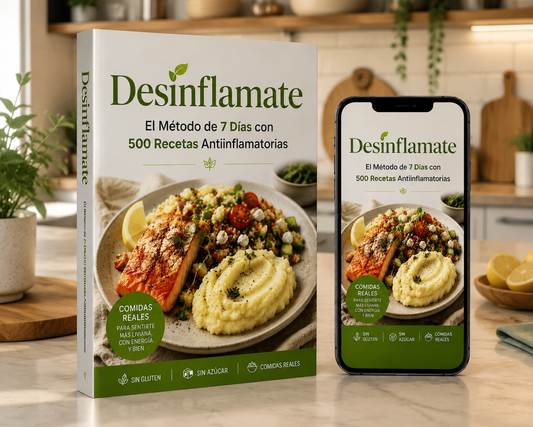 Desinflamate: El Método de 7 Días con 500 Recetas + 5 BONOS DE REGALO 🎁